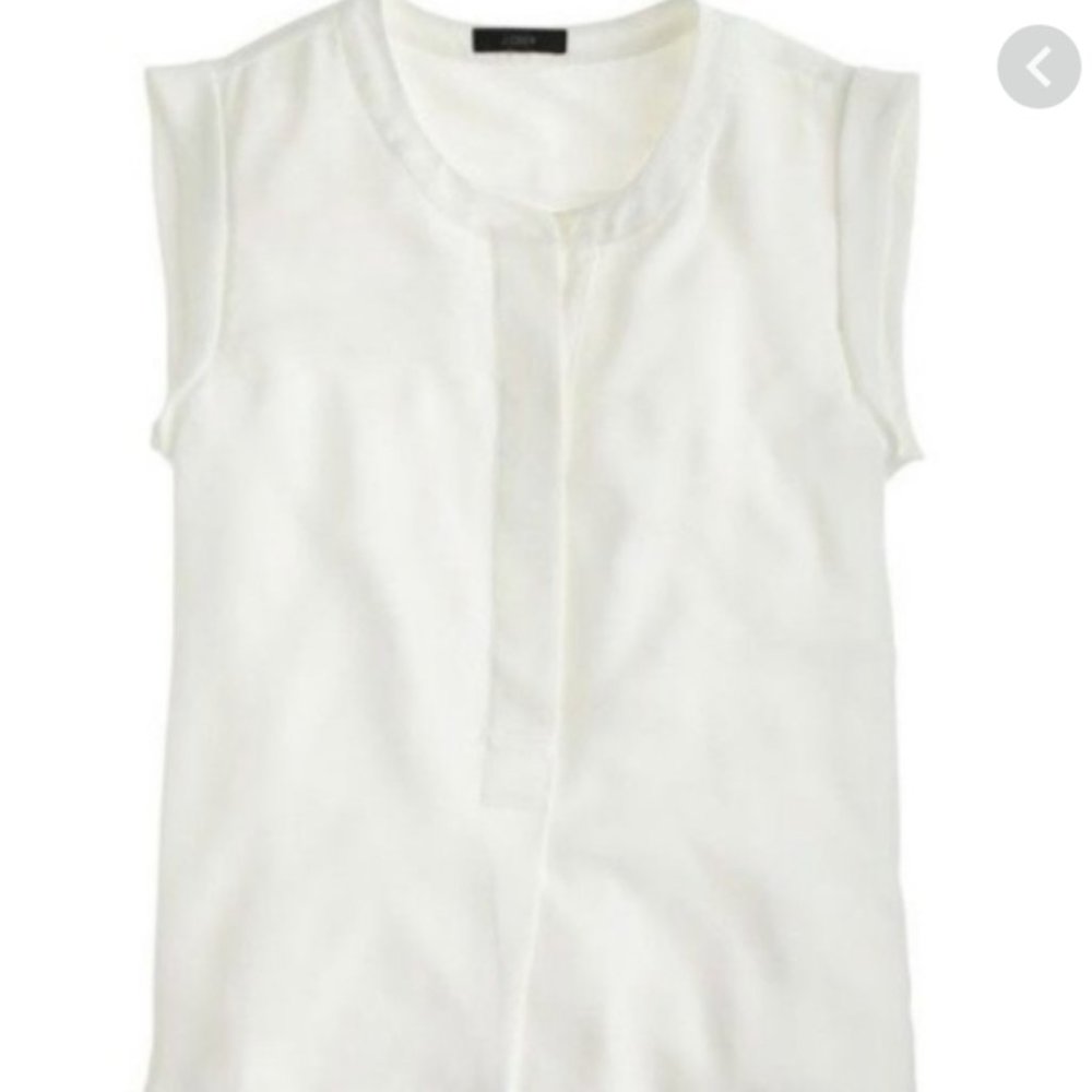Jcrew white sleeveless blouse